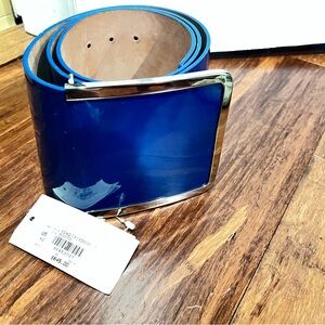 Giorgio Armani Royal Blue Belt with Silver Accent